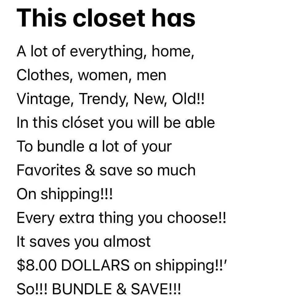 This closet has A lot of everything, home, Clothes, women, men
Vintage, Trendy!!